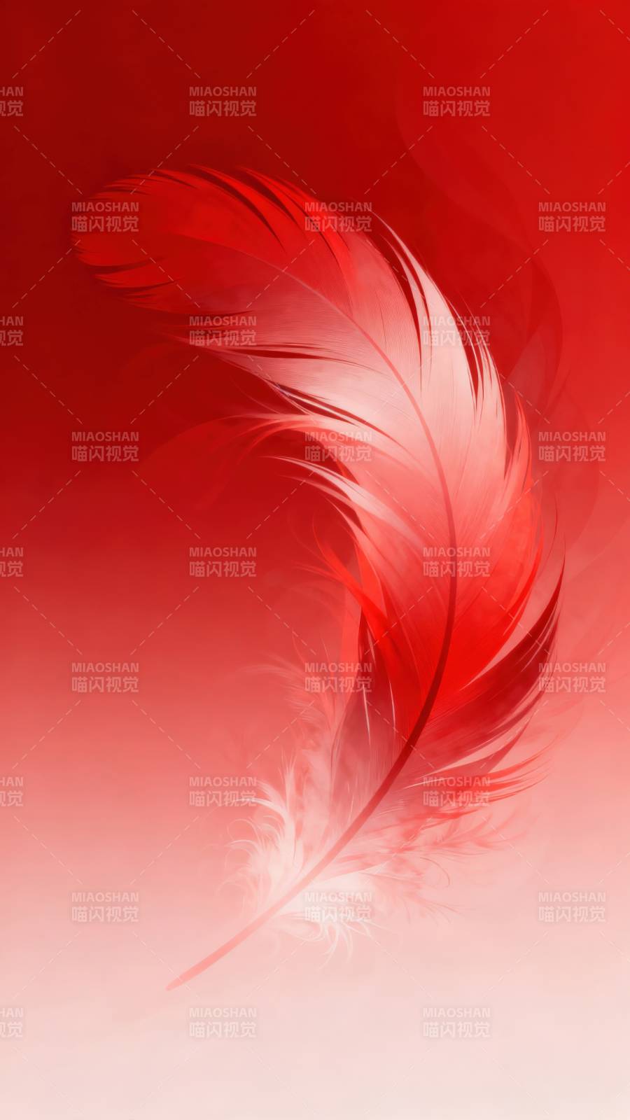 红色羽毛渐变背景图片
