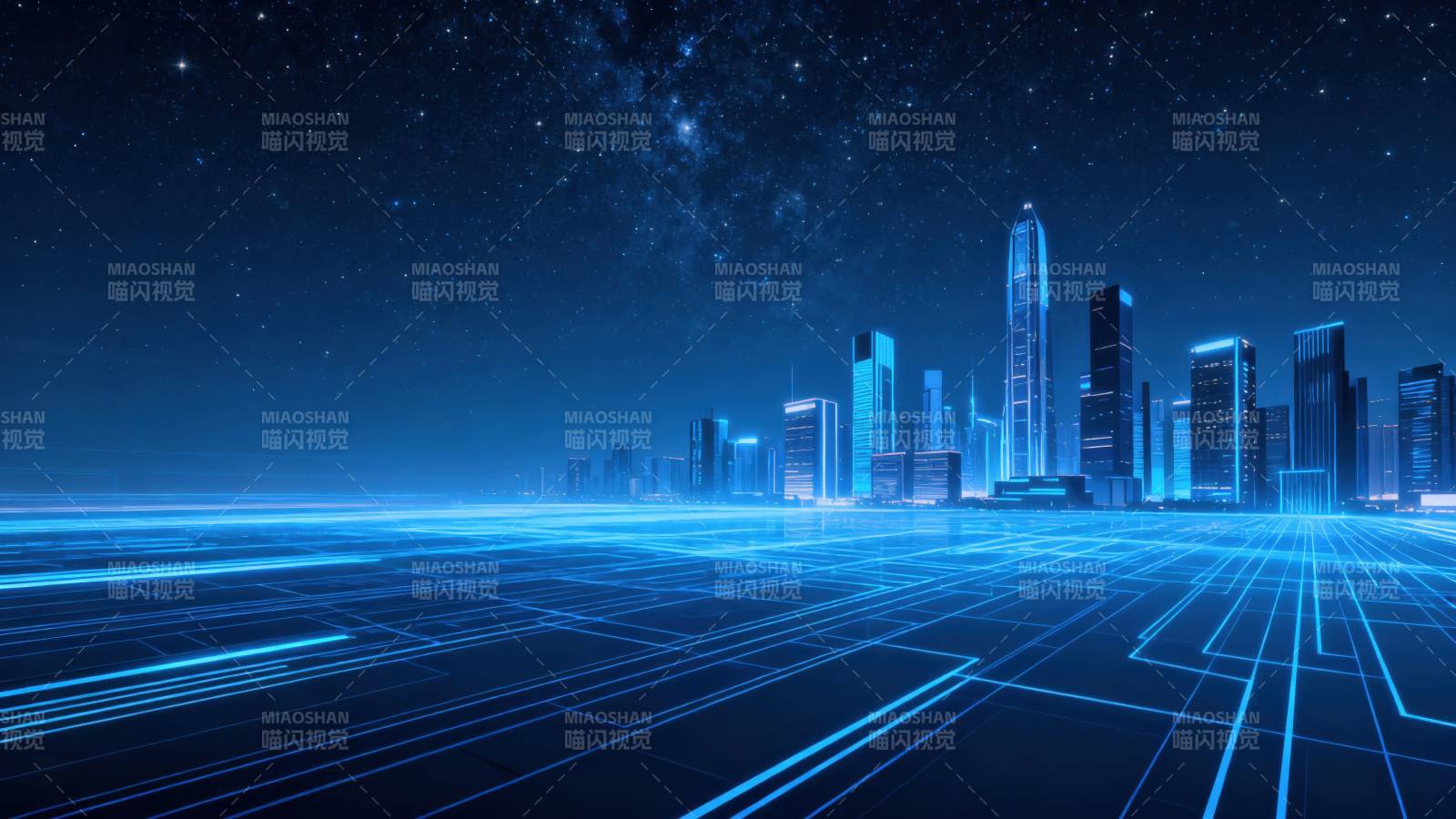 未来城市科技感夜景图片