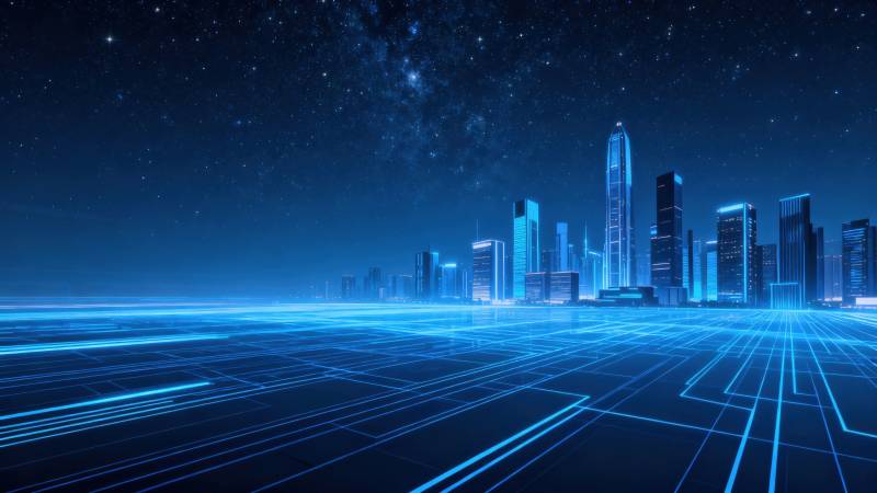 未来城市科技感夜景图片