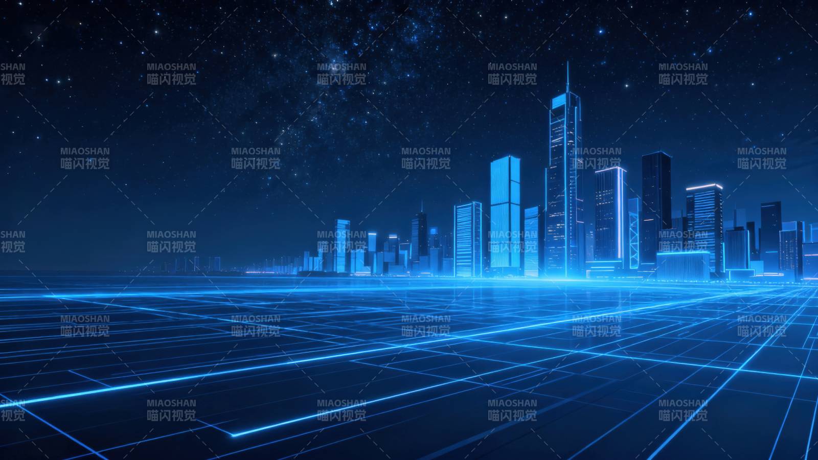 未来城市科技感夜景图片