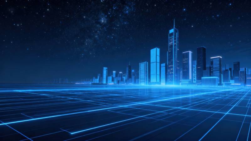 未来城市科技感夜景图片