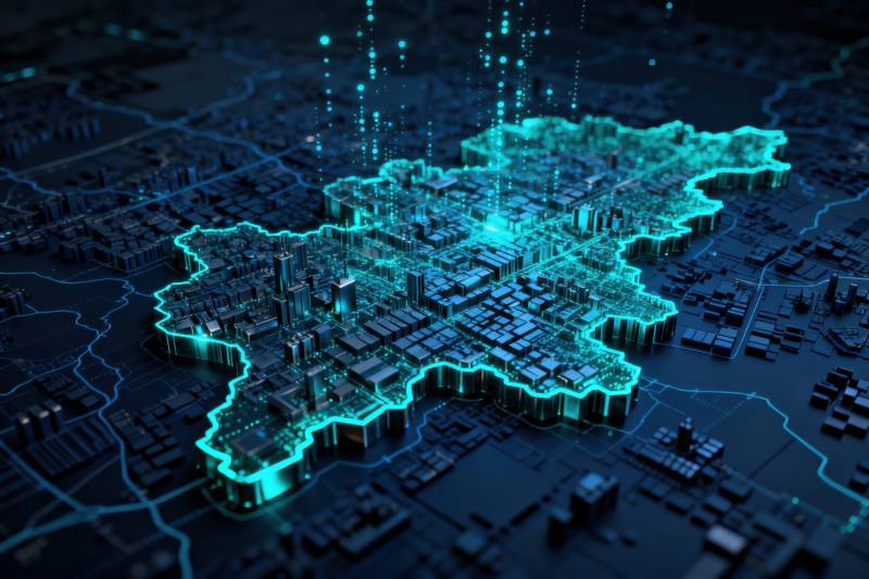 数字城市科技地图图片