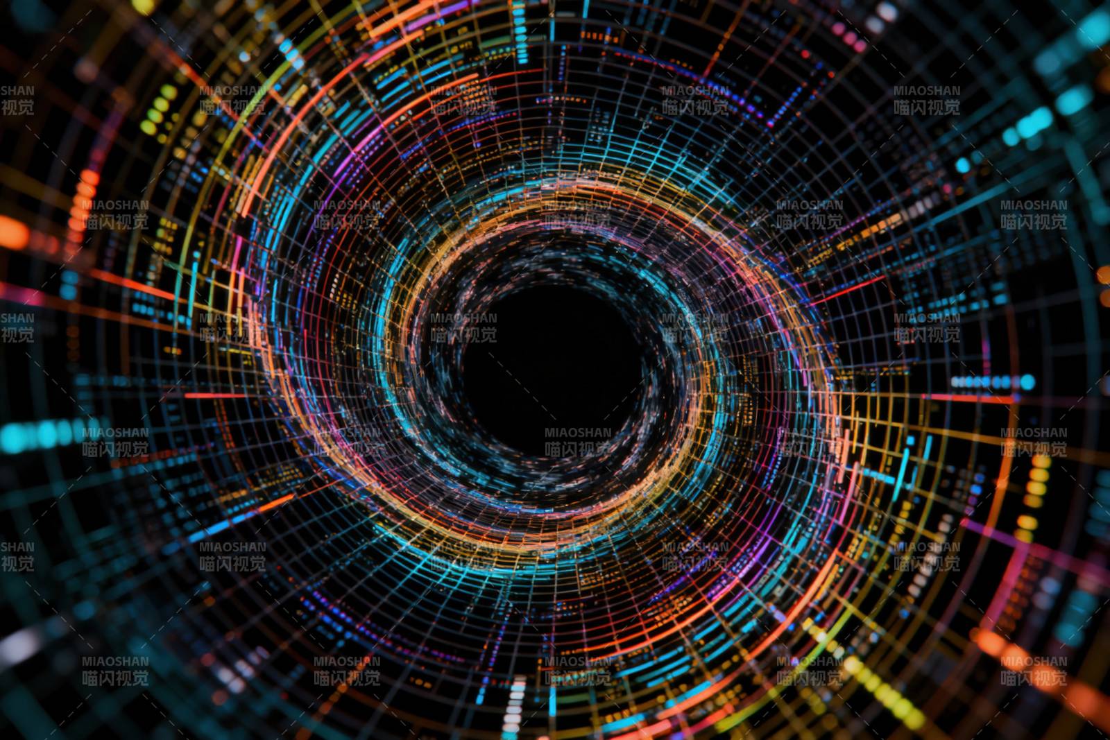 科技感数据漩涡隧道图片