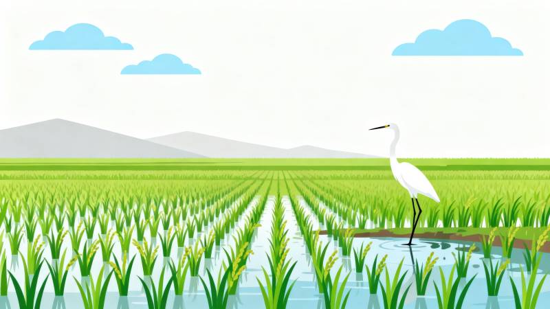 稻田白鹭自然风光图片