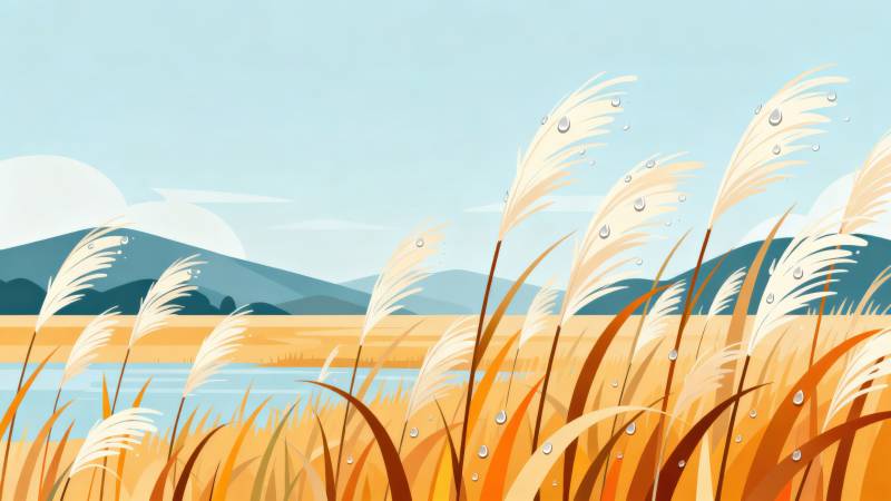 芦苇荡秋日湿地风景图片