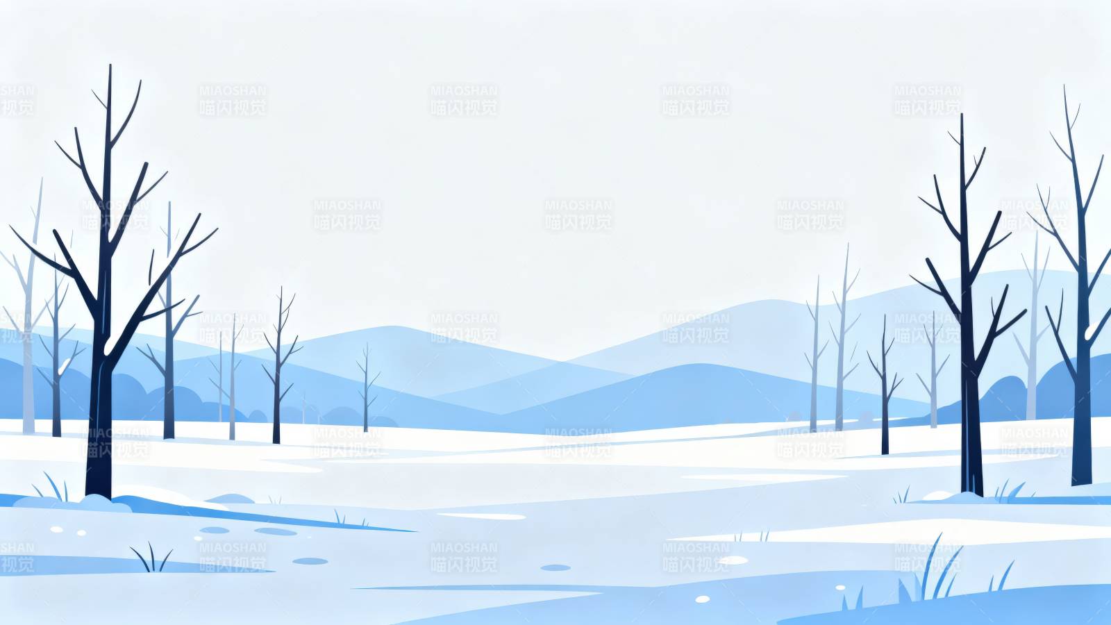 冬日雪地静谧风景图片