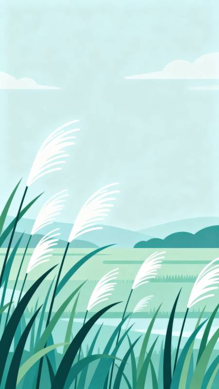 芦苇荡的宁静风景图片