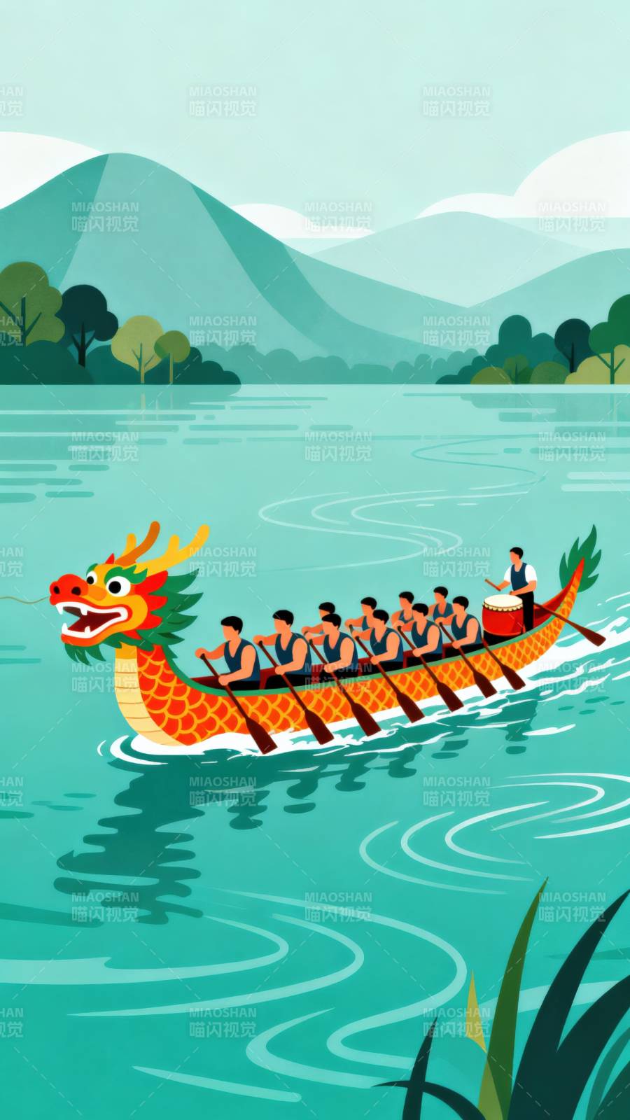 龙舟竞渡端午赛龙舟图片