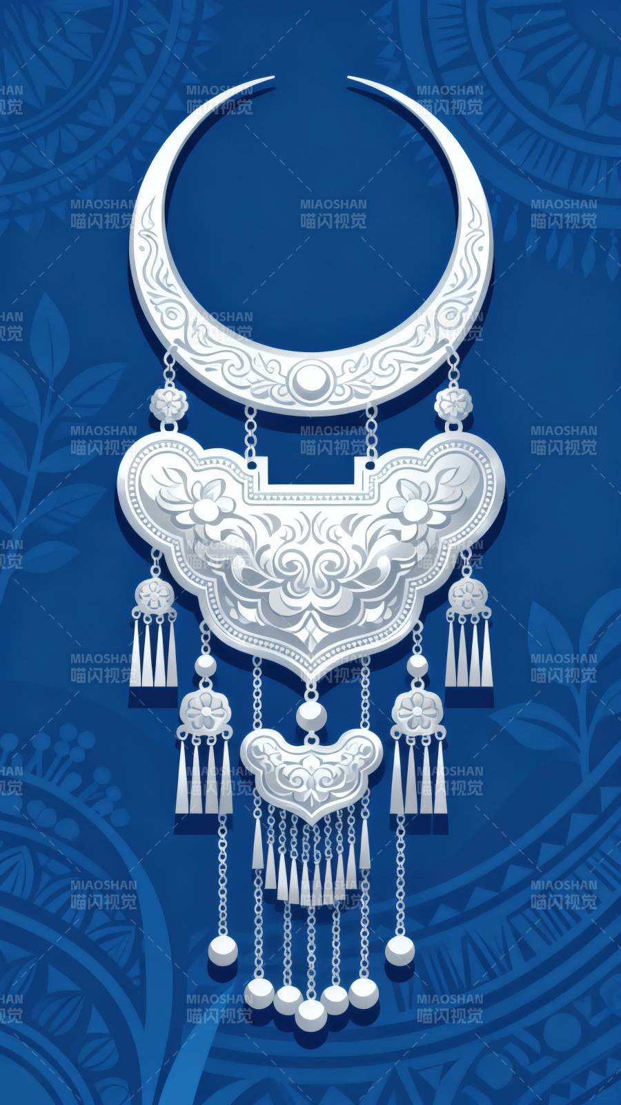 苗族银饰传统项链图案图片