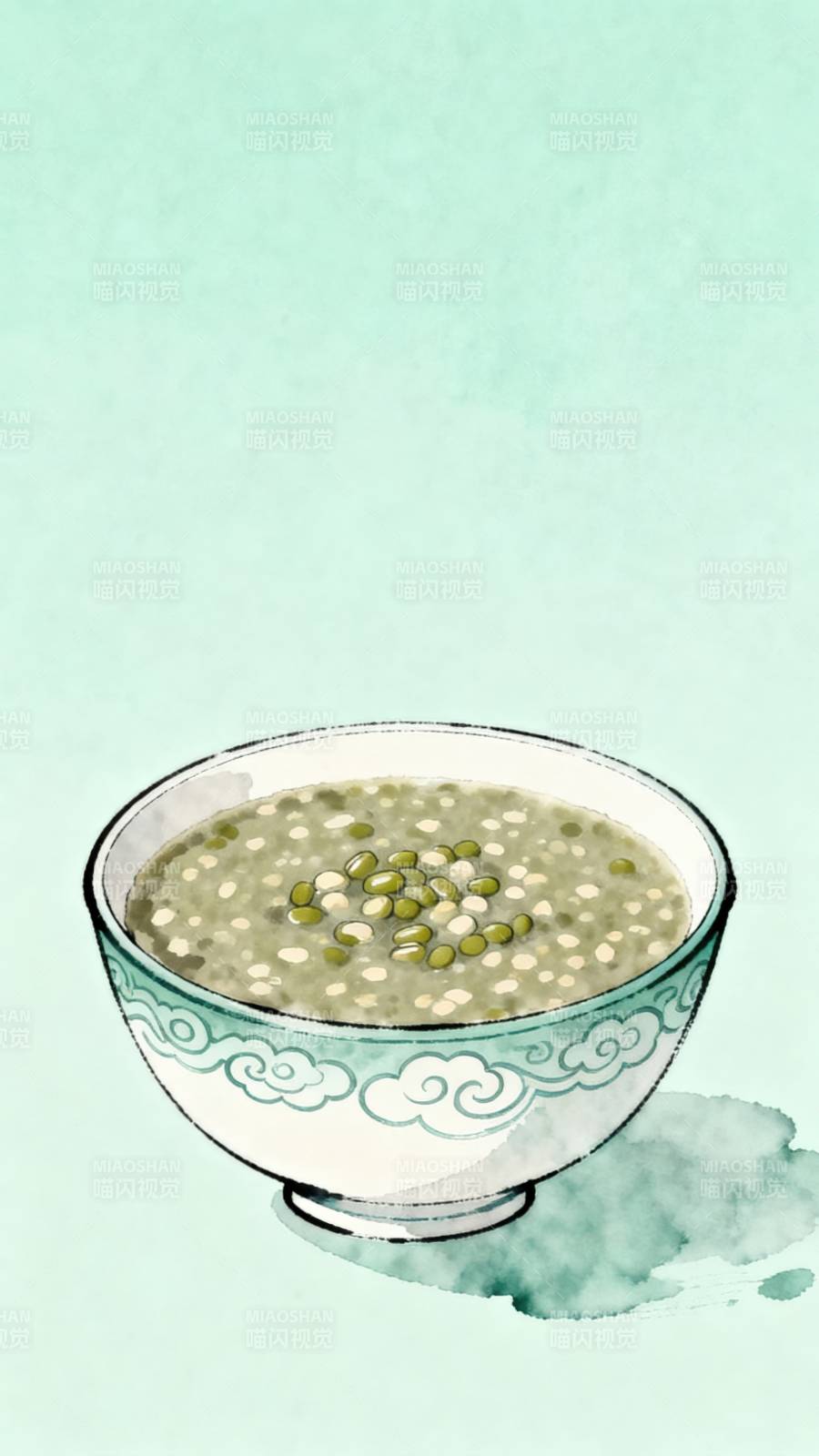 一碗绿豆汤的清新夏日图片
