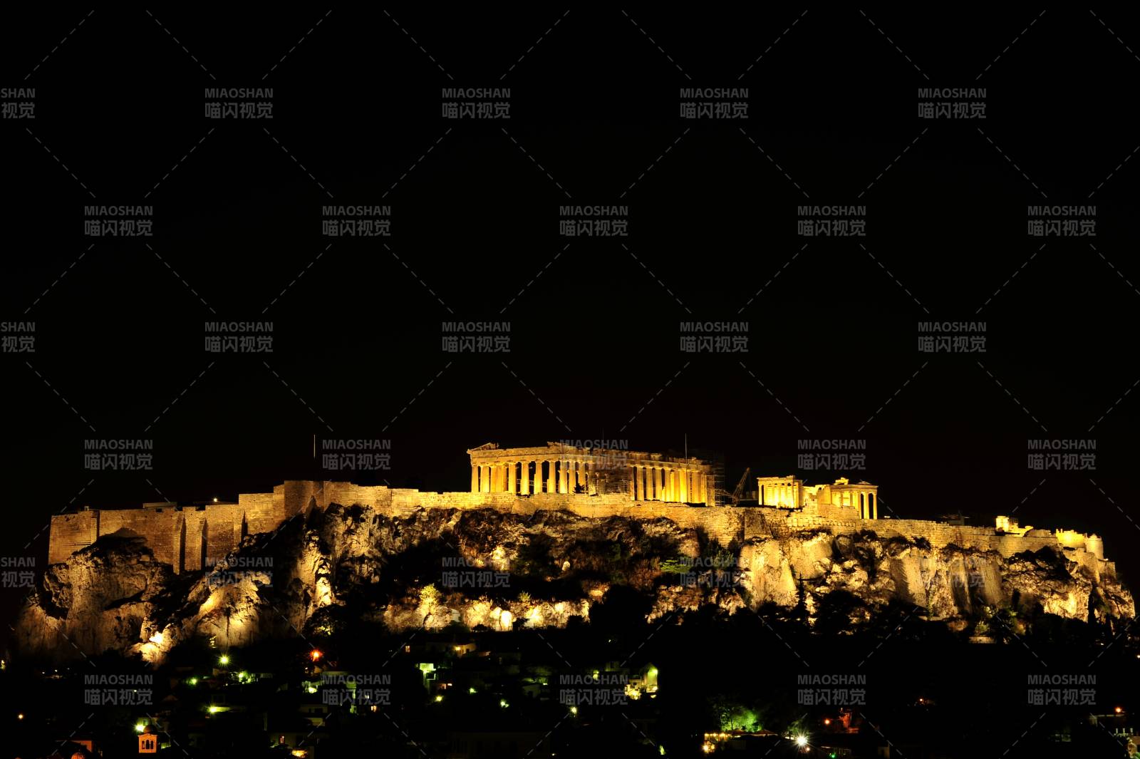 夜幕下的雅典卫城图片