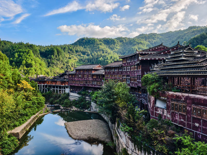 山水古镇风光（西江千户苗寨）图片