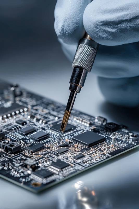 电子元件精密维修特写图片