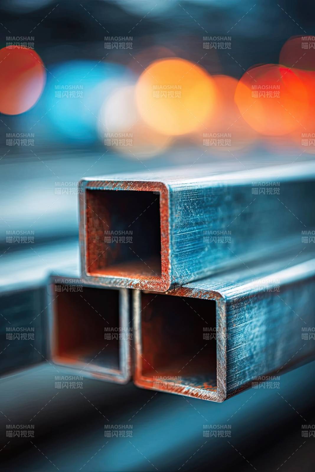 金属方管特写工业材料图片