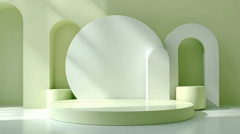 简约绿色几何空间设计图片