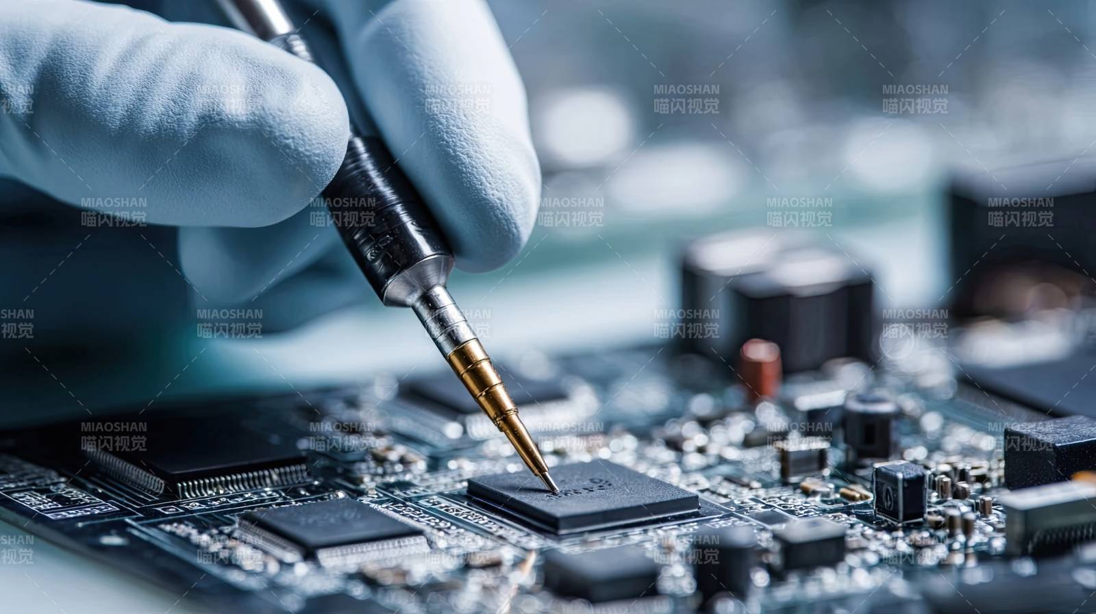 电子元件精密焊接作业图片