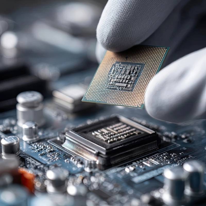 科技视角下的芯片安装过程图片