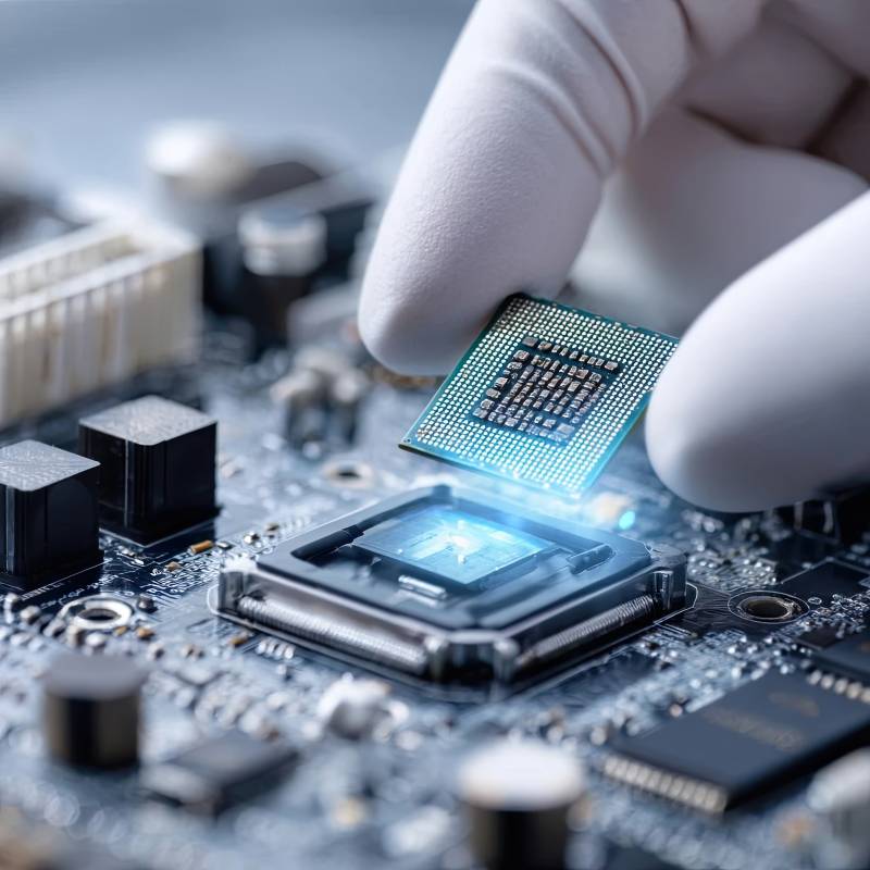 科技芯片安装特写图片