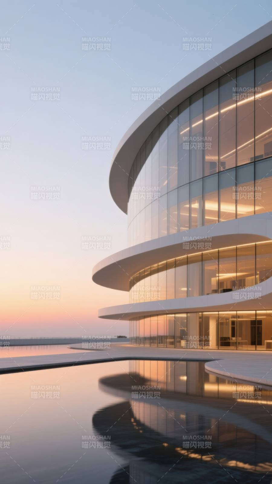 现代建筑玻璃幕墙日落图片