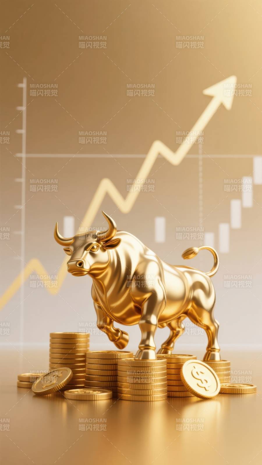 金色牛市股票上涨图片