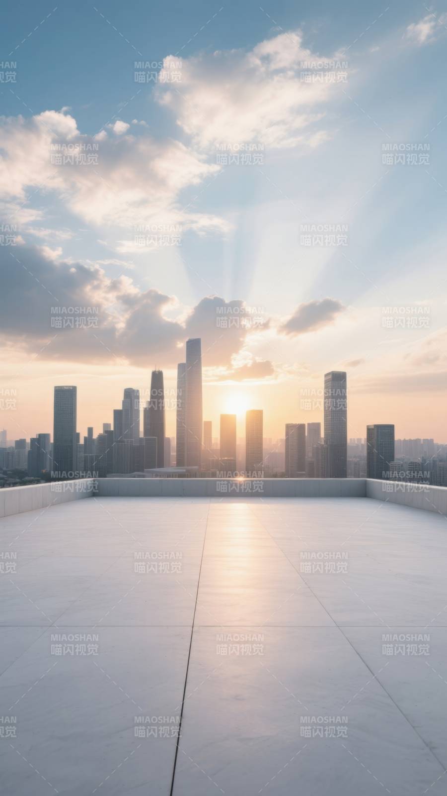 城市天际线日出美景图片