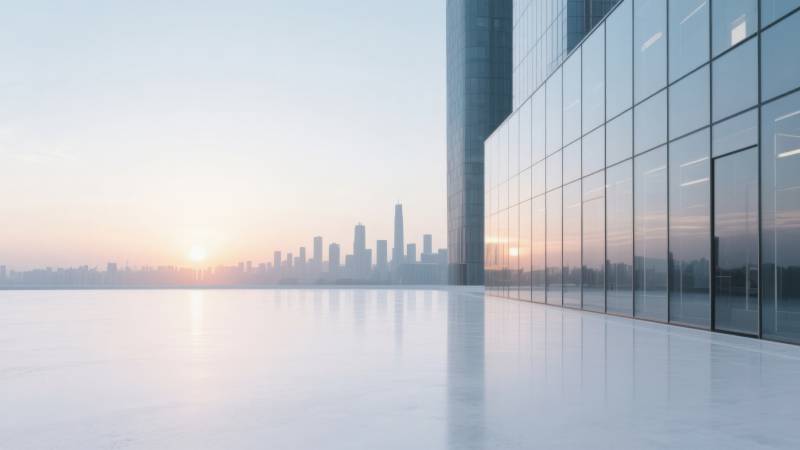 现代城市日出建筑景观图片