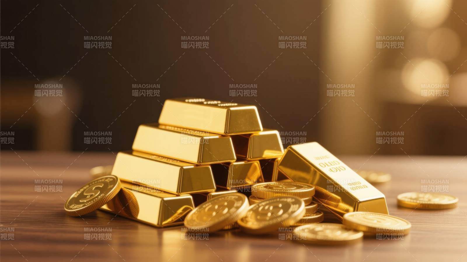 金条金币财富象征图片