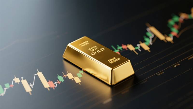 金条与金融趋势图图片