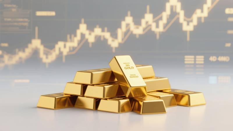 金条与金融走势背景图片