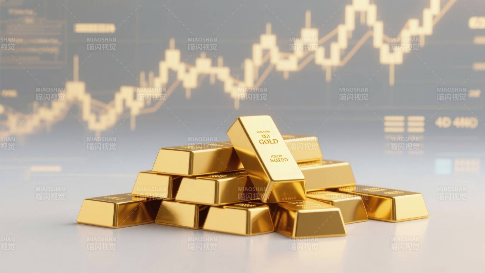 金条与金融走势背景图片