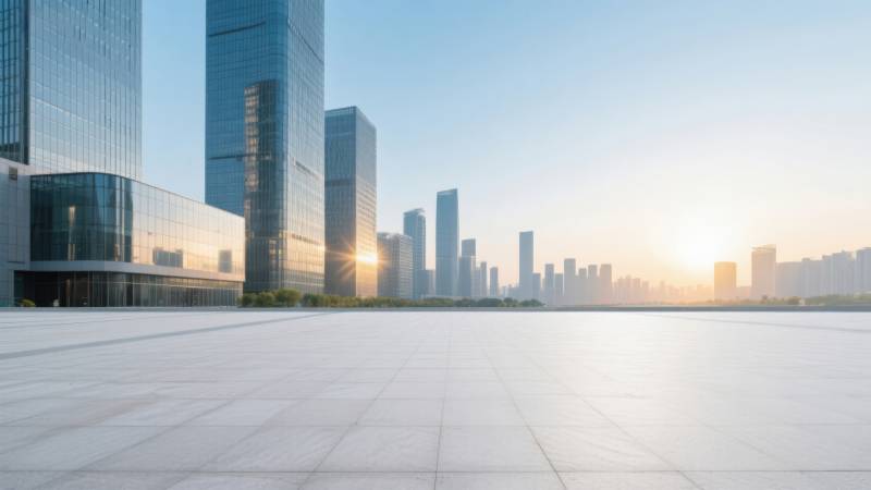 城市高楼大厦日出景象图片