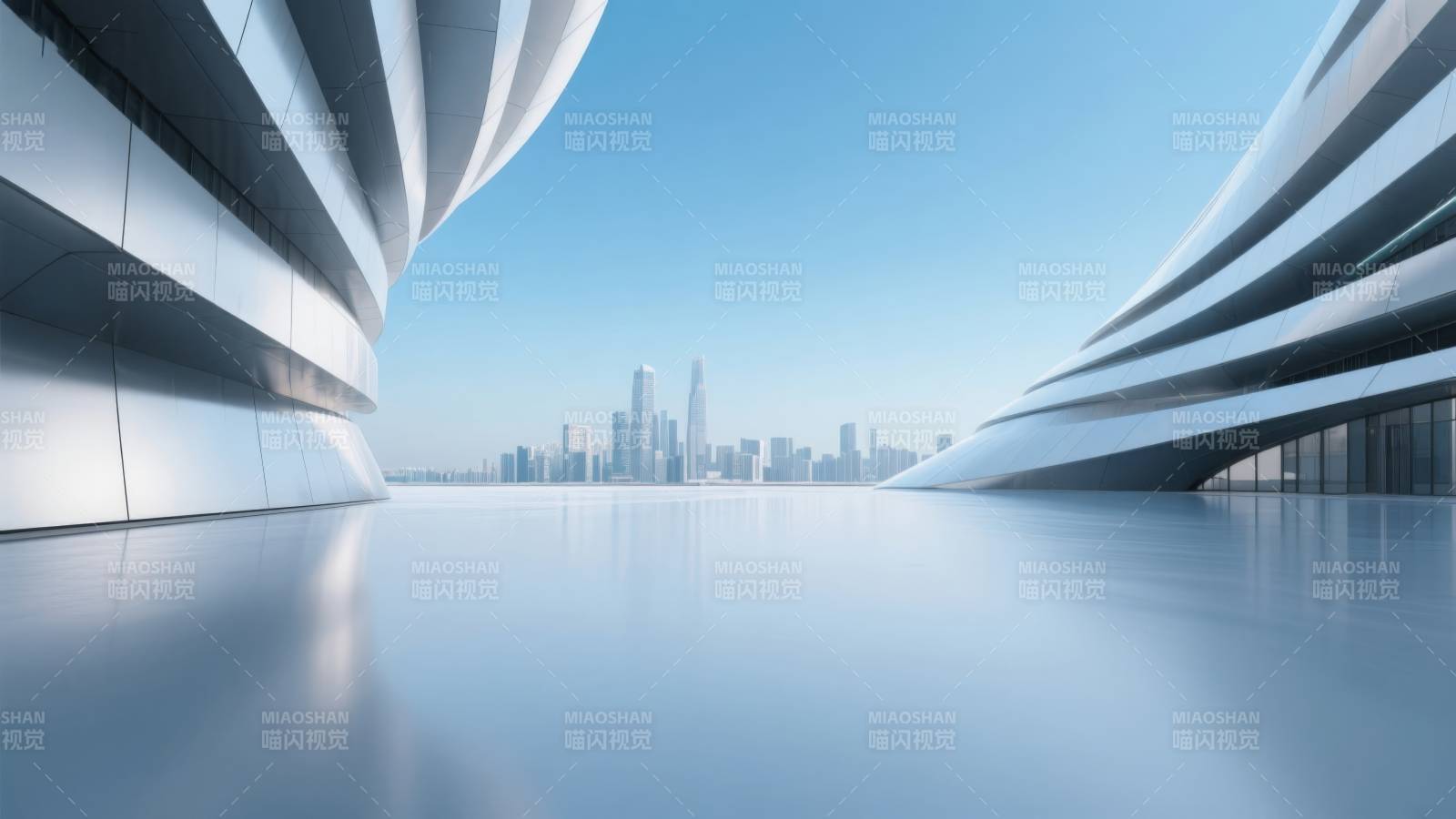 未来感建筑与城市天际线图片