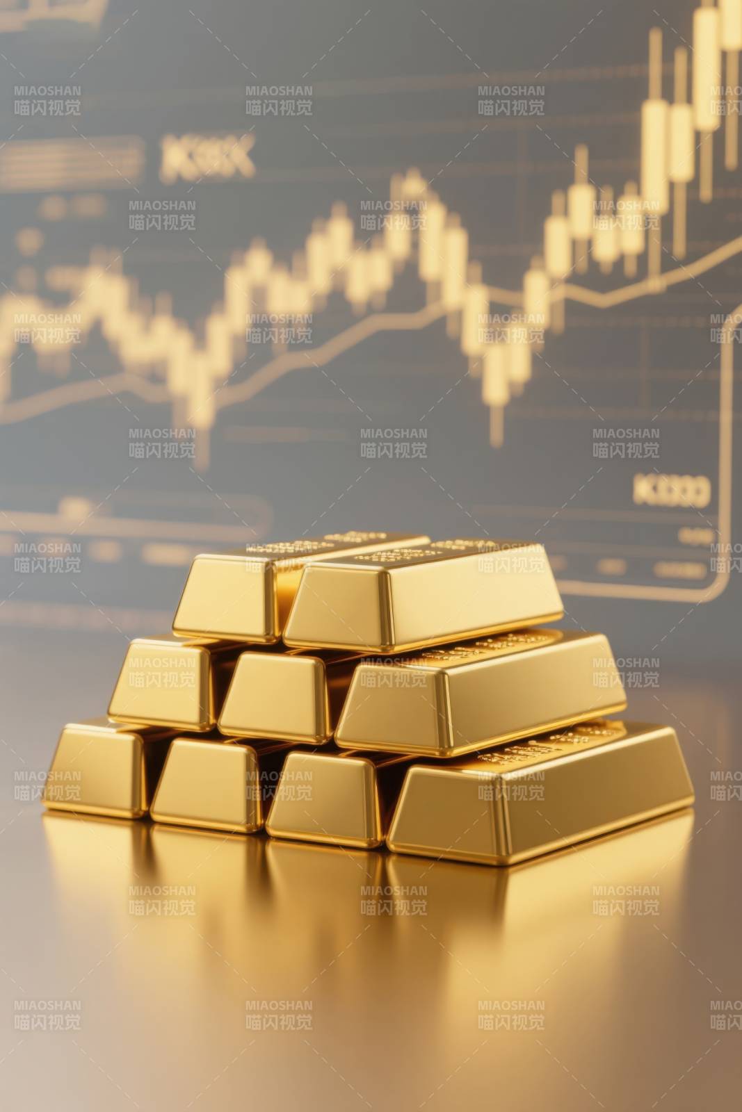 金条与金融图表的结合图片