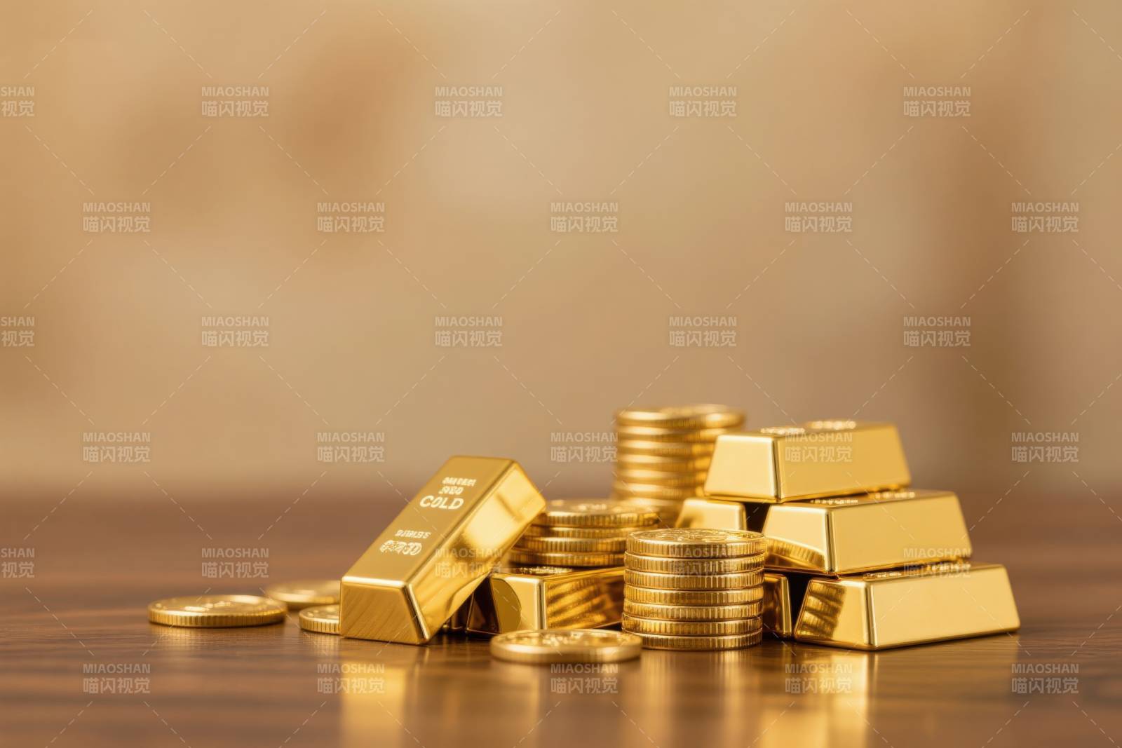 金条金币财富象征图片