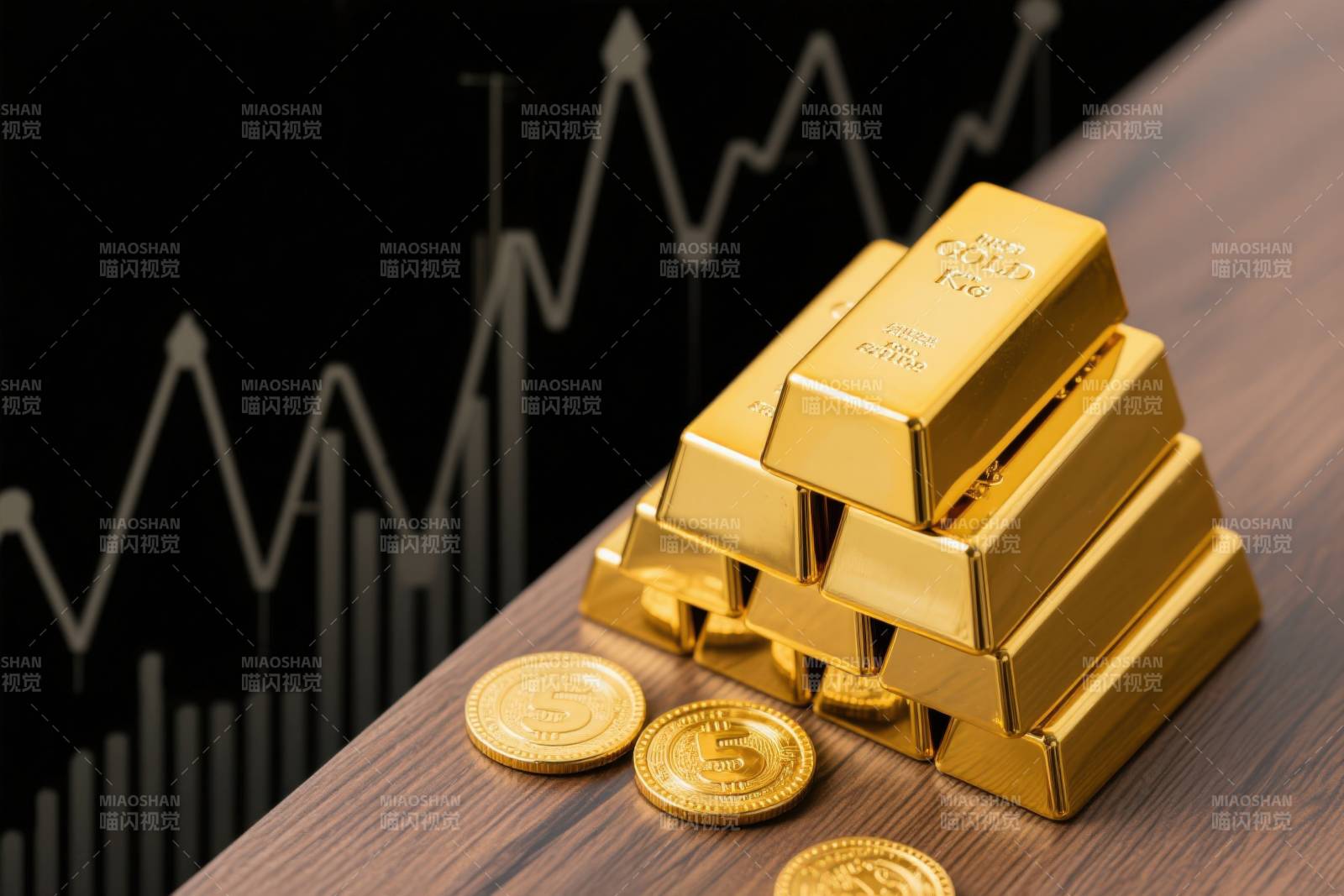 黄金金条与虚拟货币图片