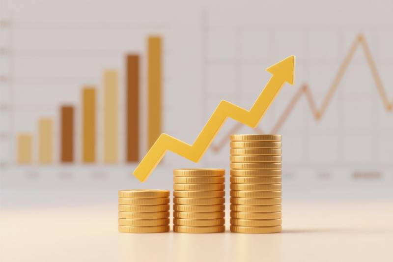 金币增长趋势图图片