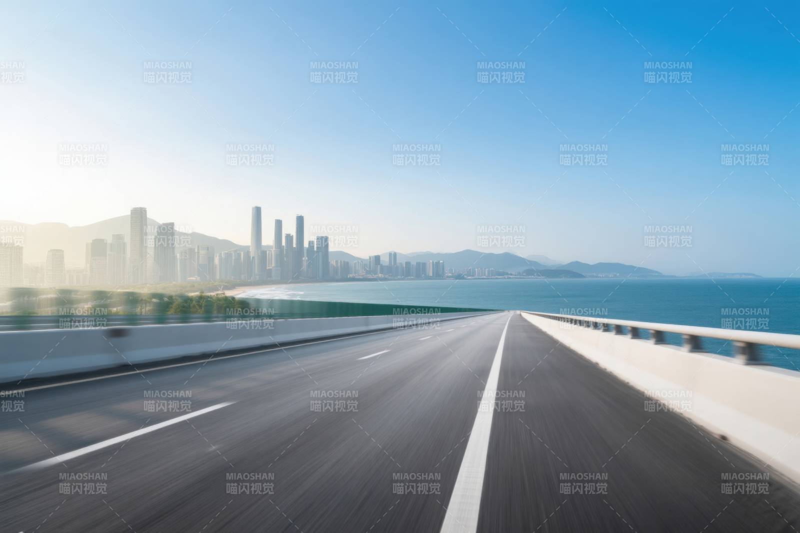 沿海高速公路城市风光图片