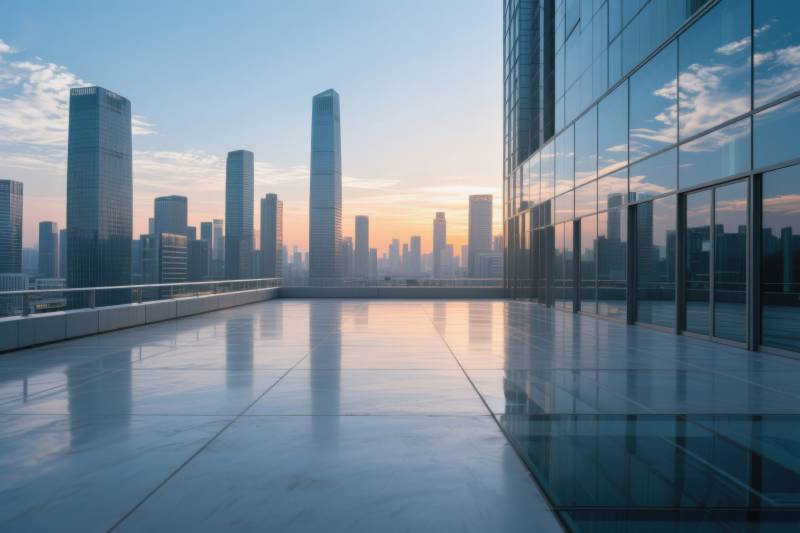 城市天际线日出景观图片