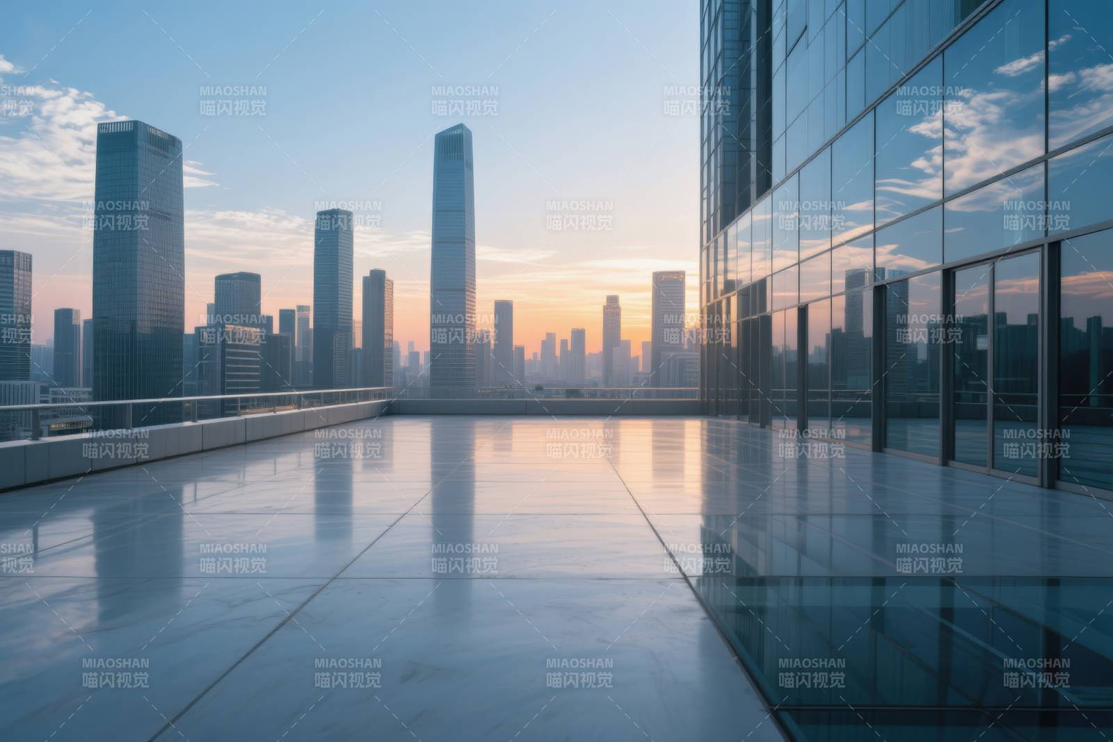 城市天际线日出景观图片