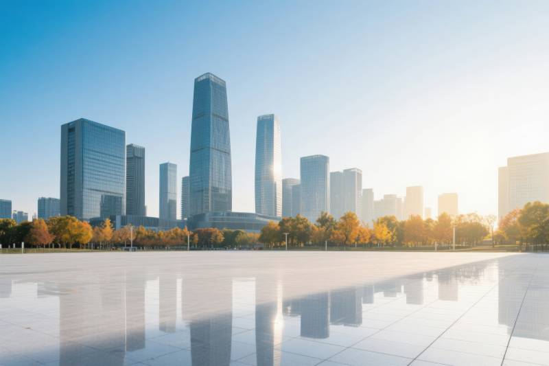 城市高楼蓝天广场图片