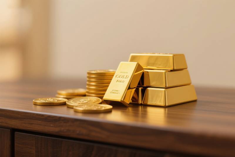 金条金币财富象征图片