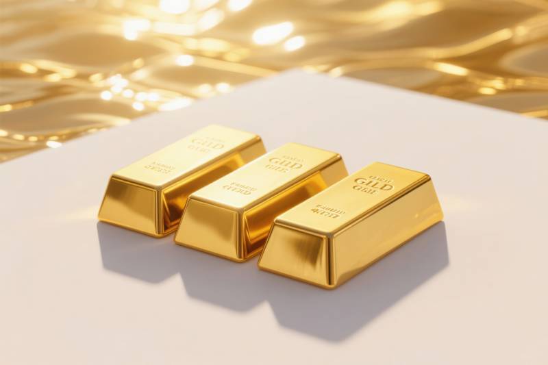 三根金条的特写镜头图片