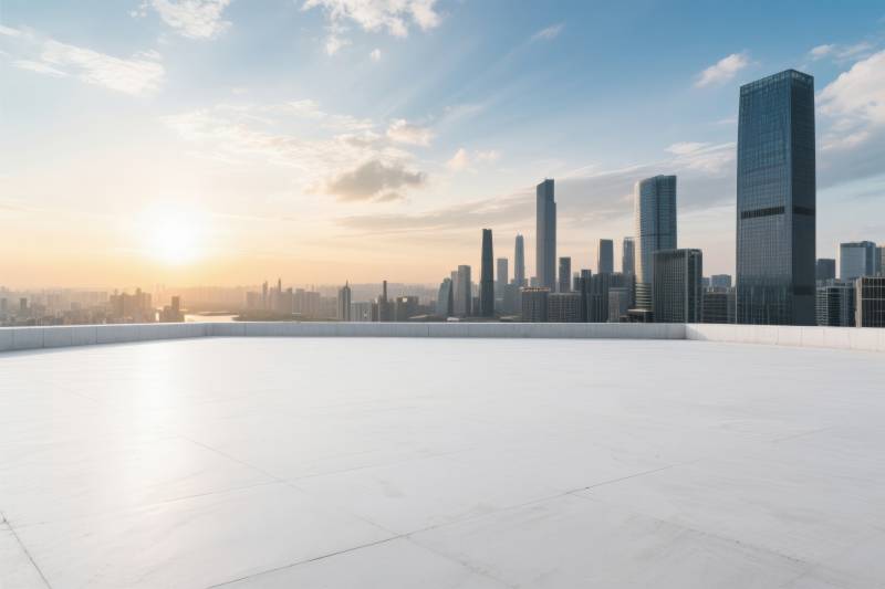 城市天际线日落景观图片