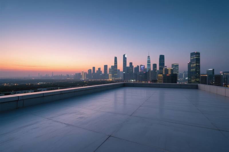 城市天际线日落天台图片