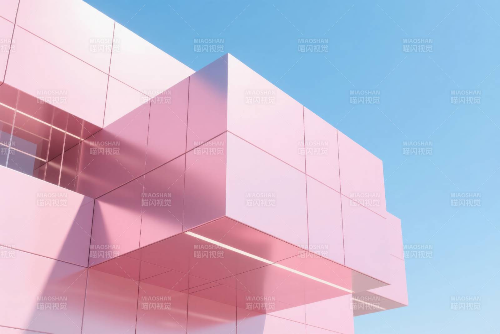 粉红建筑几何美学图片