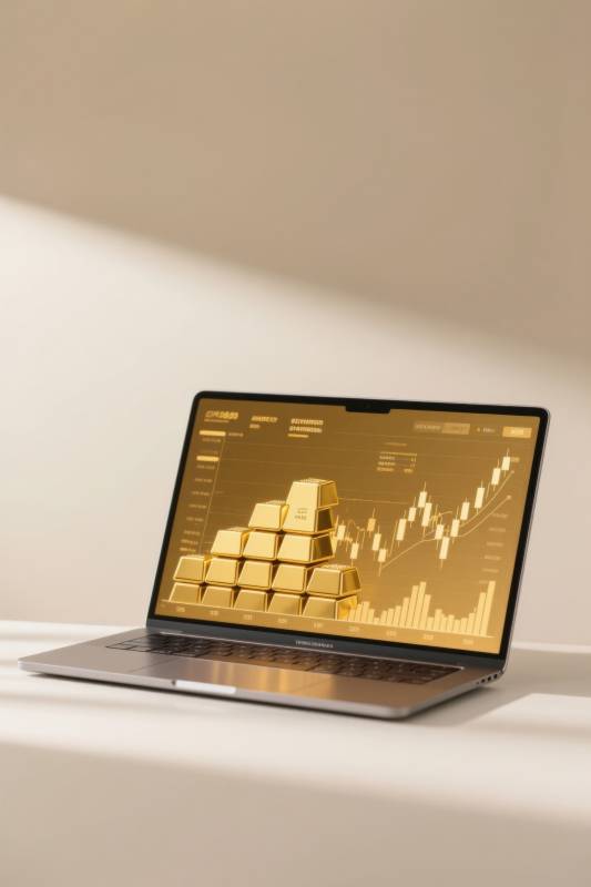 笔记本电脑黄金投资图表图片