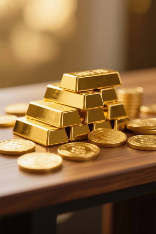 金条金币财富象征图片