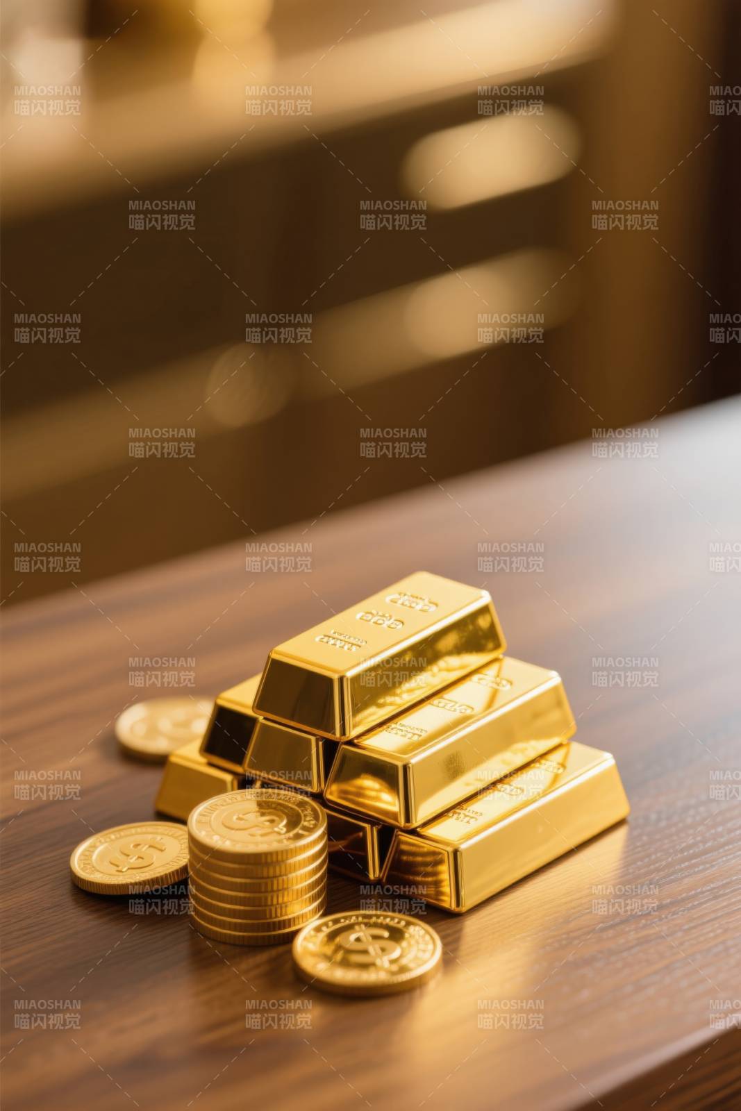 金条金币财富象征图片