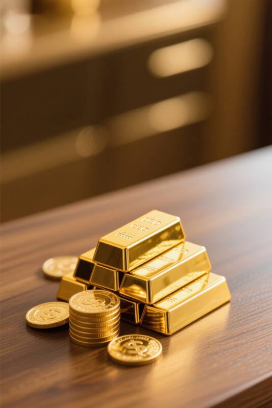 金条金币财富象征图片