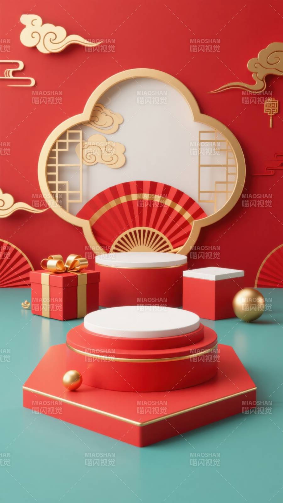 中国风红色背景设计图片